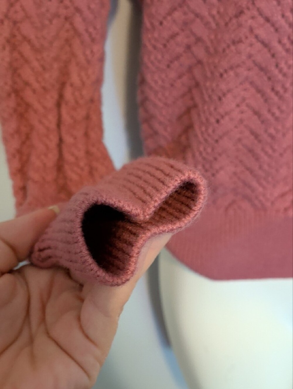 Wilfred Pointelle Crew Sweater - Mauve Pink - Picture 4 of 5